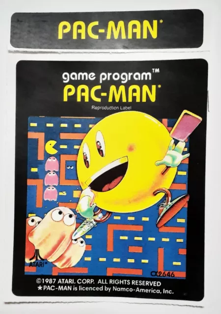 Replacement Atari 2600 Pacman Label - Machine cut just peel and stick