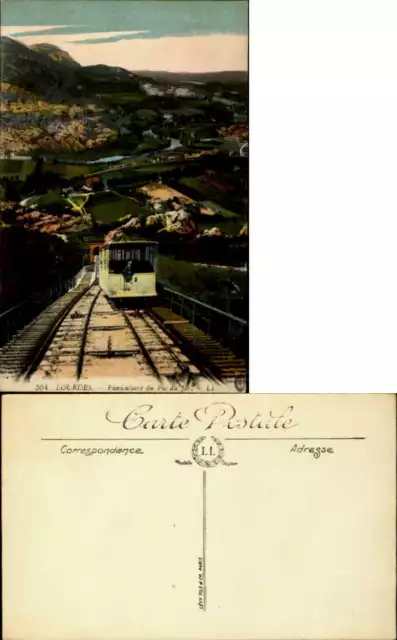 LOURDES HAUTES-PYRENEES FUNICULAIRE du Pic du Jer LL ~ vintage postcard ...