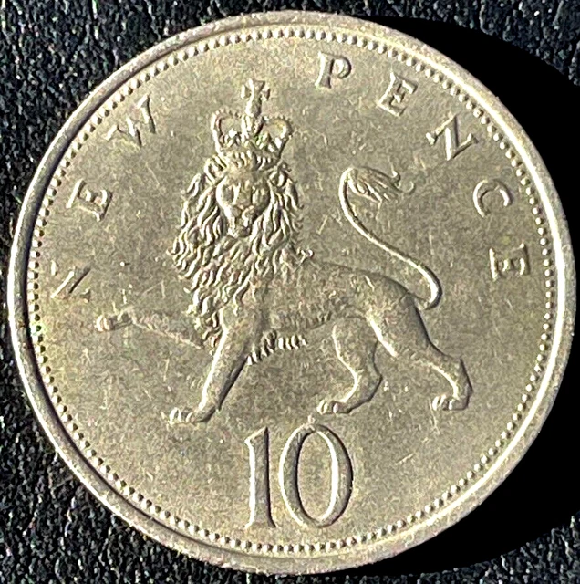 1969 Great Britain Coin 10 New Pence Ten Cents Europe Coins England UK Money