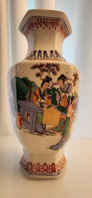 Qianlong Calligraphy Vintage Chinese Vase Ceramic Collectible Home Decor