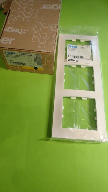 Hager Kallysta WKN409 - Plaque Triple Kallysta POP Blanc Neve VERTICALE