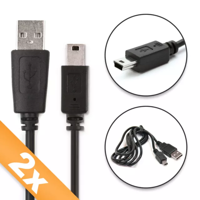 2x Cavo USB per TomTom XL IQ Routes™ Edition Europe Cavetto carica nero