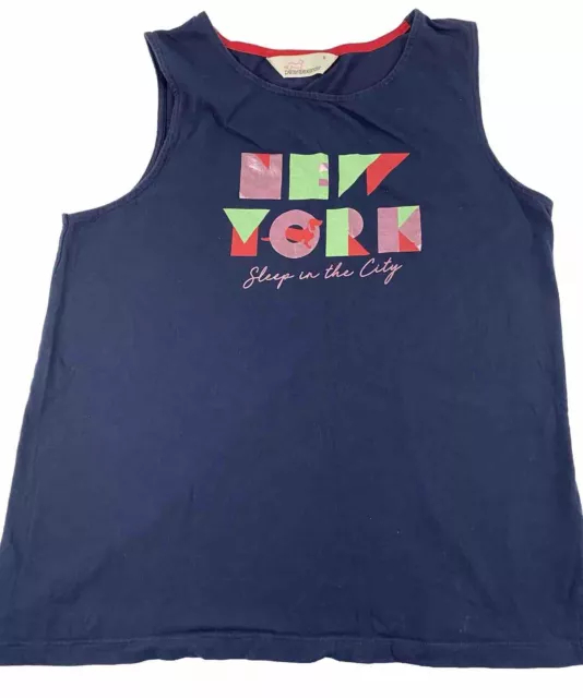 Peter Alexander Womens Pyjama Tank Top Blue ‘New York Sleep In The City’ Size S