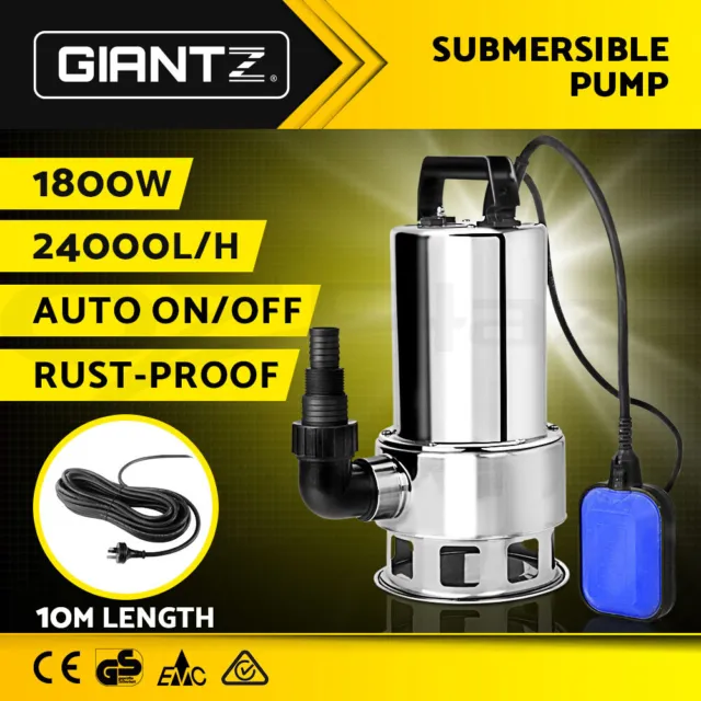 Giantz Garden Submersible Pump 1800W Dirty Water Bore Tank Well Steel Sewerage