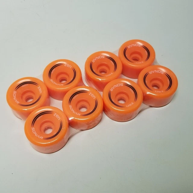 RIEDELL SONAR ZEN Outdoor Quad Roller Skate Wheels ORANGE 62x32mm 85a 8