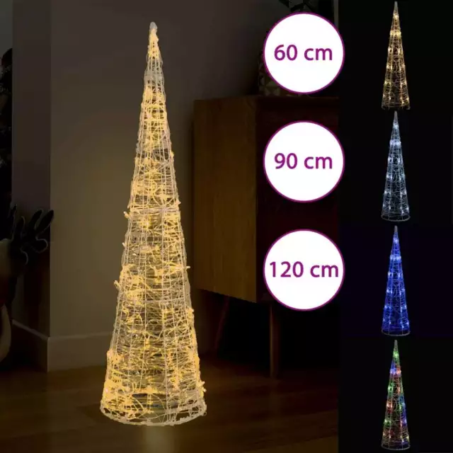 LED Leuchtkegel Acryl Deko Pyramide Weihnachtsdeko Weihnachtsbeleuchtung vidaXL