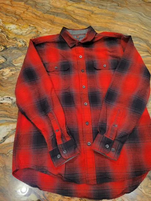 Woolrich Flannel Shirt Mens Large Red Plaid