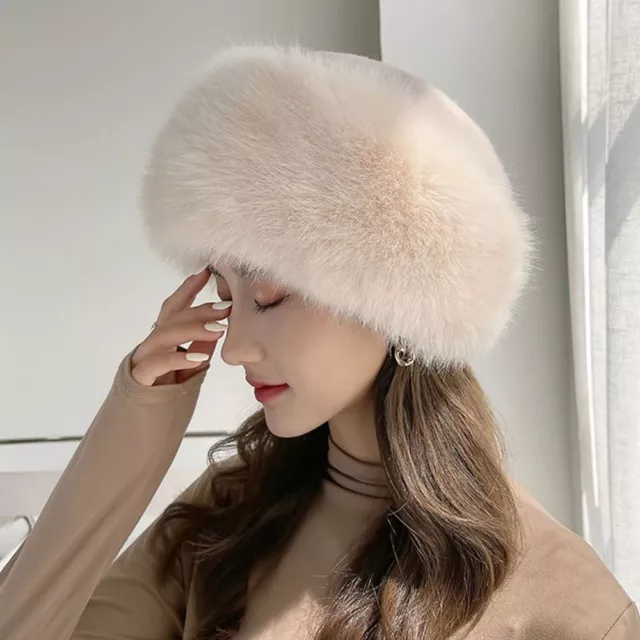 Outdoor Fluffy Winter Warm Hat Women's Furry Hat Faux Fur Hat Russian Hat 3