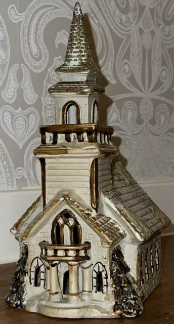 Pottery Church Chapel Tea Light Holder Ceramic Christmas Decor Vintage Tremar 3
