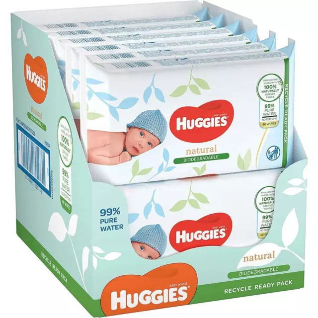 Huggies Feuchttücher Baby Wipes Babytücher Natural Sensitive 12 x 48 Tücher