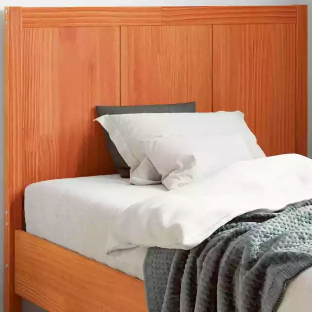 Cabecero de cama madera maciza de pino marrón cera 100 cm vidaXL