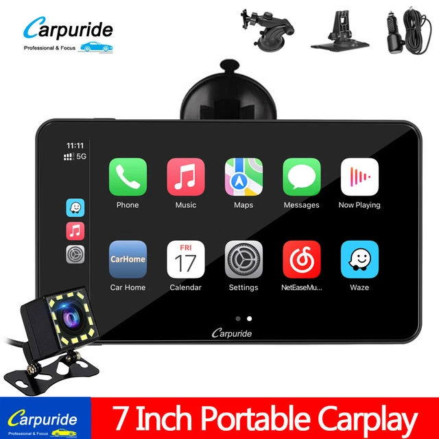CARPURIDE 7'' WIRELESS Apple CarPlay Mirror Link Portable Car Radio Car