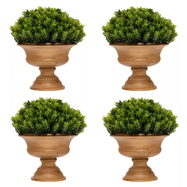 4 Plantes Artificielle en Pot Fausses Pomme de Pin Vertes Décoration pour Salon