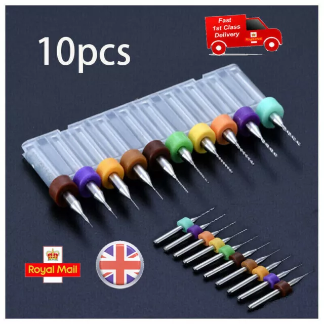 10pcs Tungsten Steel Carbide PCB CNC Micro Twist Drill Bits Milling 0.1mm-1.0mm