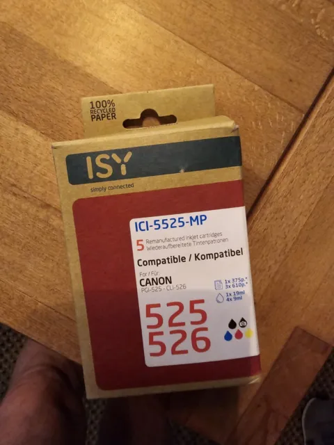ISY ICI-5525-MP 5 Tintenpatrone Mehrfarbig, Canon PGI-525 + CLI-526 NEU & OVP