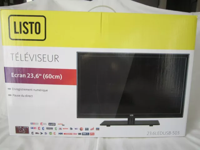 TÉLÉVISEUR LISTO - ECRAN 23,6" - 60 cm LED USB - 503 TNT HD