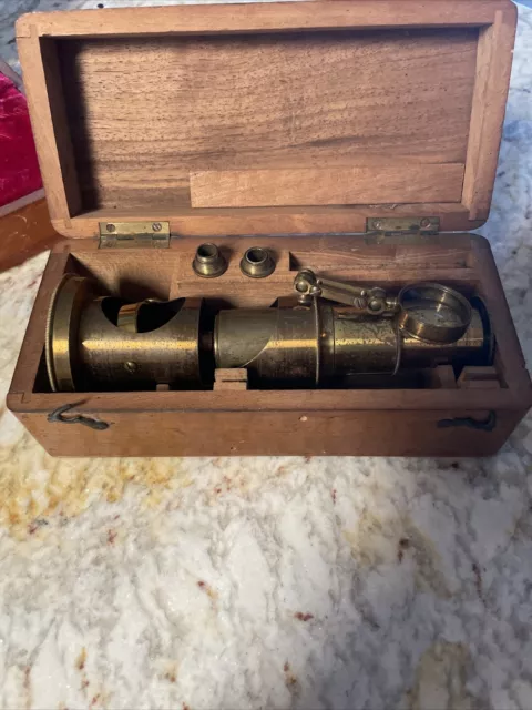 Antique Brass Field Pocket Microscope