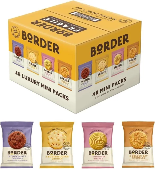 Border Biscuits - 48 in a box (4 Varieties) Luxury Mini Packs, 2 per Pack