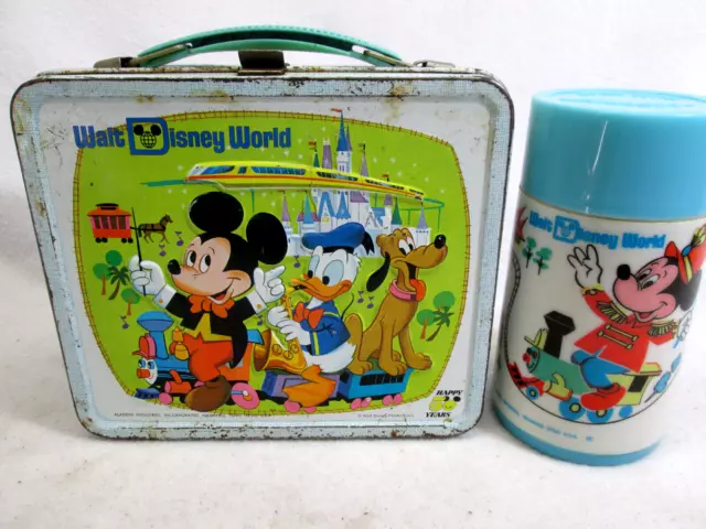 Vintage 1972 Walt Disney World metal lunch box & thermos set by Aladdin