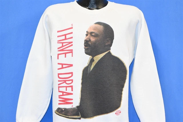 vtg 90s MARTIN LUTHER KING I HAVE A DREAM SPEECH GLITTER SWEATSHIRT YOUTH XL