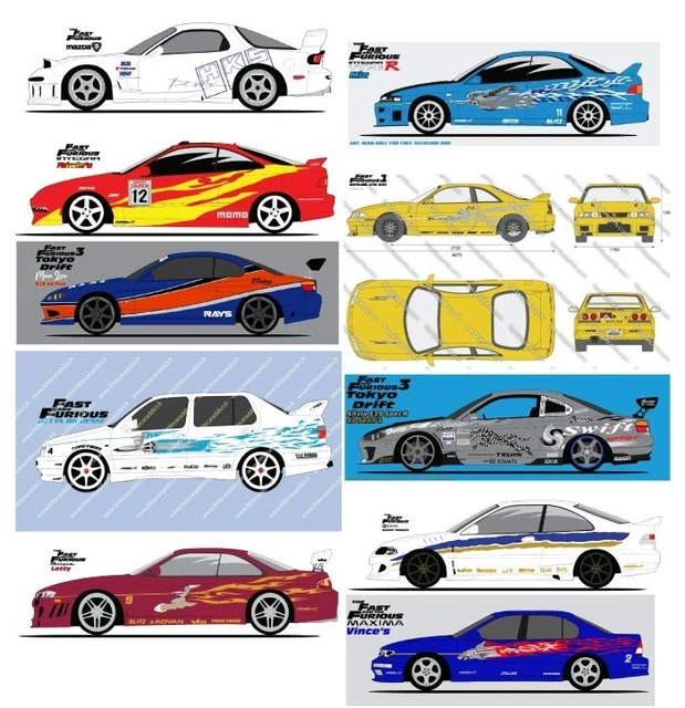 頭文字D 1/18 スカイラインGT-R V-spec II BNR32 Pegatinas y adhesivos, Accesorios, piezas y vitrinas