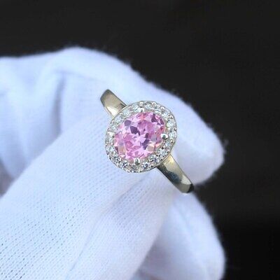 3.50ct Pink Sapphire Gemstone 925 Silver Unique Design Wedding Ring Gift For Her