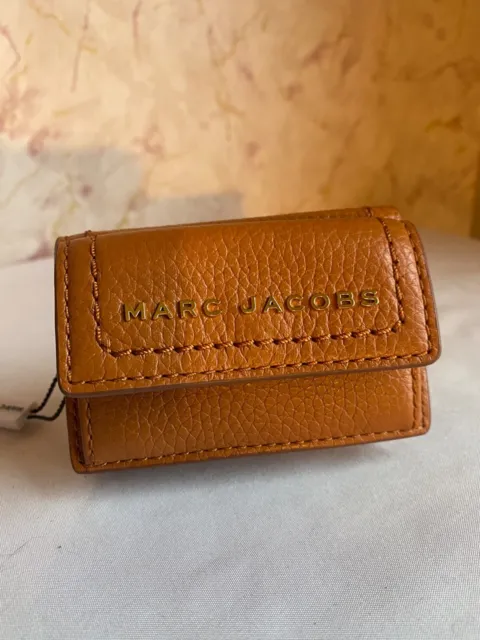 Marc Jacobs Smoked Almond  Mini Compact Credit Card Holder Wallet Coin Purse NWT