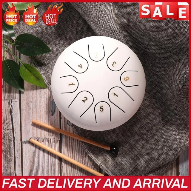 TTSAM 6 Zoll Ethereal Steel Tongue Drum 8 Tune Hand Pan Drum Tank mit Schl?eln D