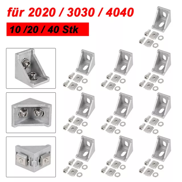 Befestigungsmaterial Winkel Befestigung für 20x20 30x30 40x40 Nut 6 8 Aluprofil