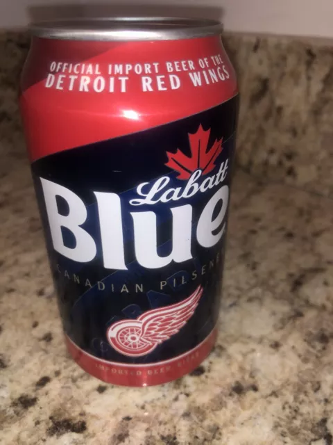 Nhl Detroit  Red Wings Labatt Blue Empty Beer Can 2