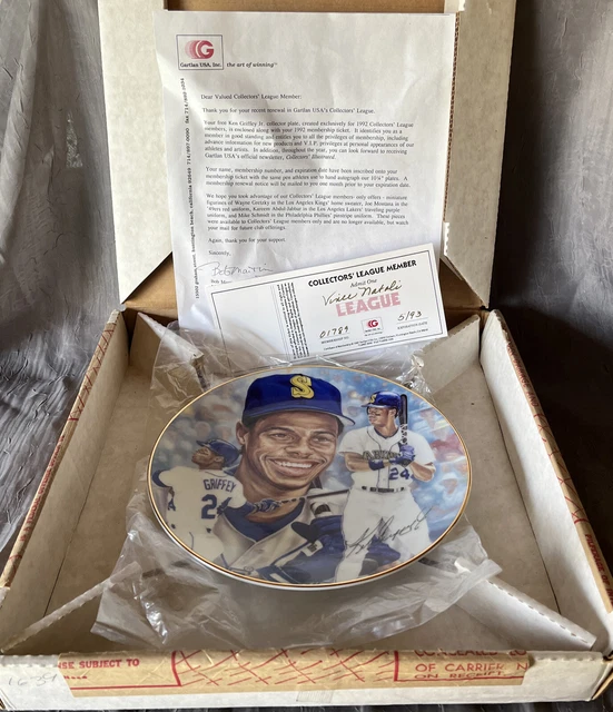 1992 Gartlan Ken Griffey Jr 24 Plate 8.5" Seattle Mariners “The Kid” #1639 & Box
