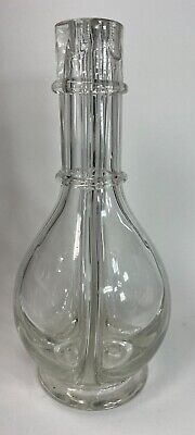 VINTAGE  FOUR CHAMBER GLASS LIQUOR DECANTER BOTTLE or VASE - MADE IN FRANCE 