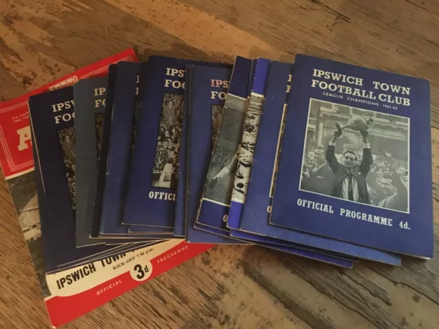 IPSWICH TOWN HOME progs 1961/1962/1963/1964/1965/1966/1967 Updated 16/5/23