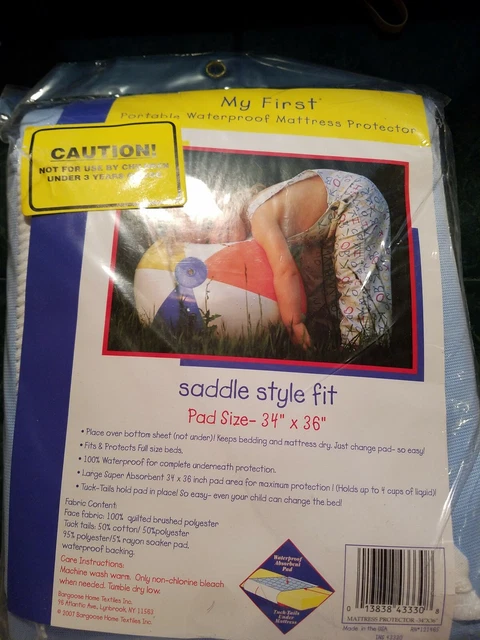 "Nuevo Mi Primer Protector De Colchón Portátil Impermeable Estilo Silla Ajuste 34"" X 36""