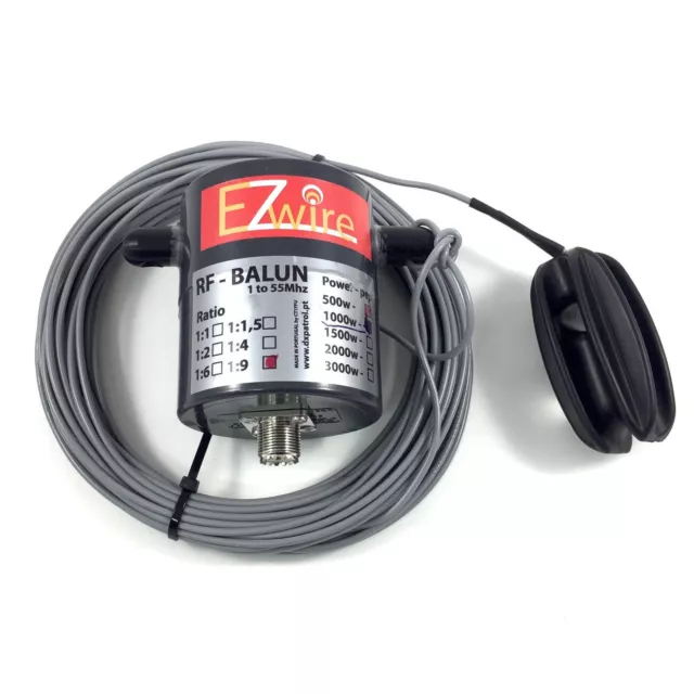 1KW 16,2m Multiband Dipol endgespeist 1:9 Balun EZwire 10m - 160m L:16,2M