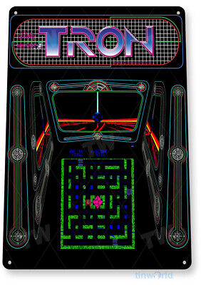 Tron Arcade Sign, Classic Arcade Game Marquee, Game Room Tin Sign A654