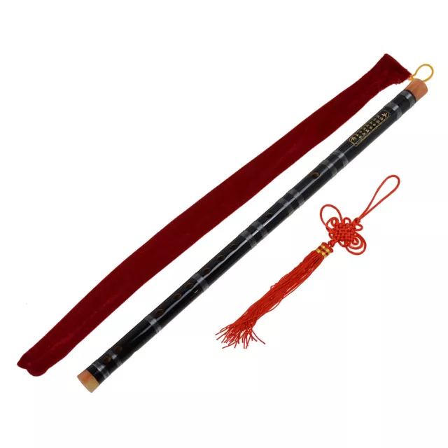 Black Paint Traditional Chinese Bamboo Flute Dizi F Key Musical Instrument