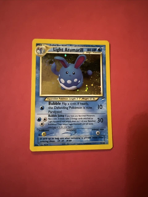 LIGHT AZUMARILL - Neo Destiny Set - 13/105 - Holo Rare - Pokemon Card - NM