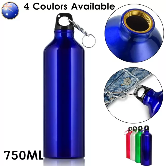 750ml Water Bottle Sport Outdoor Training Drink Cap Camping Metal Kettle Bicycle