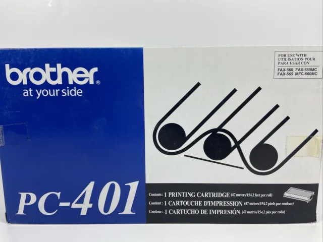 Genuine Original Brother PC-401 Fax Printing Cartridge ~ New