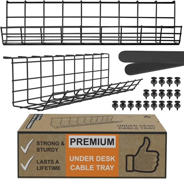 UNDER DESK CABLE Management Tray, Cord Organizer for Desk, Cable
