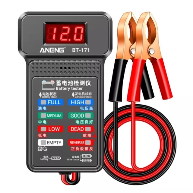 12V Car Battery / Alternator Charge Health Status Checker Tester