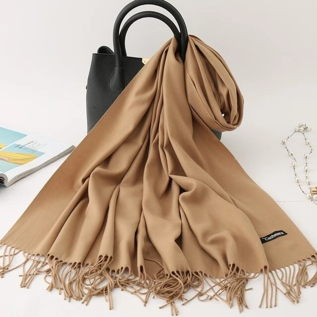 Écharpe Homme 100% Cachemire D'Écosse - Motif Petits Carreaux Camel Et Noir, Neuve Avec étiquette