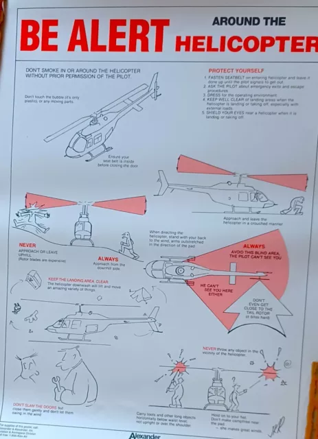 HELICOPTER SAFETY POSTER, Be Alert Around Helicopters, English ...