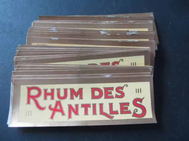 Wholesale Lot of 100 Old Vintage - RHUM DES ANTILLES - Liquor - NECK LABELS