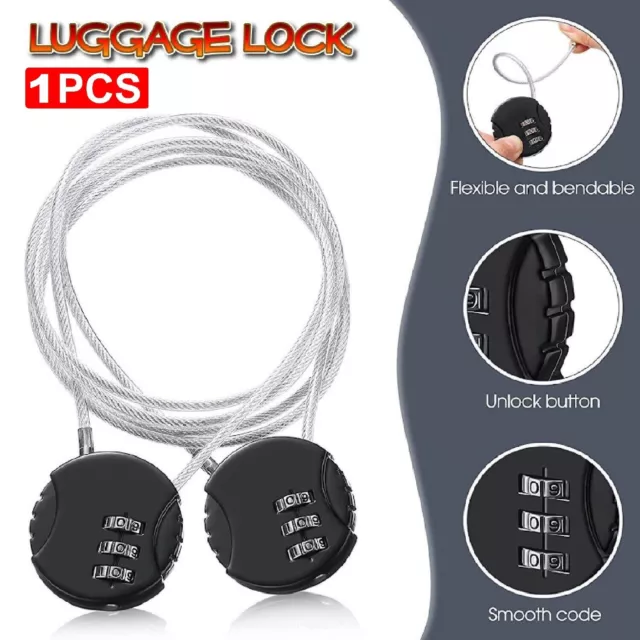 3 Digit Combination Password Lock Travel Luggage Suitcase Lock Small Padlock VIC