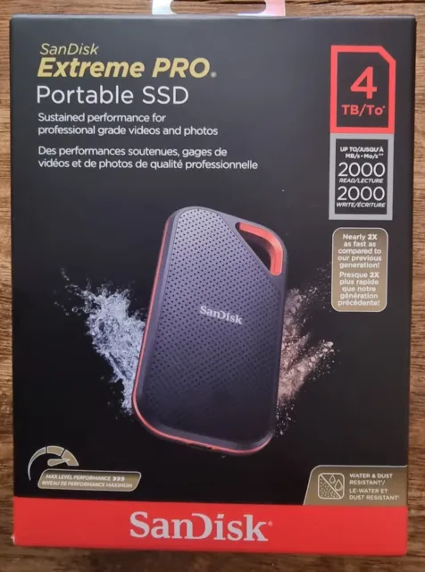 Disque Dur Externe Ssd Sandisk Extreme Pro Portable V2 1 To/ Usb