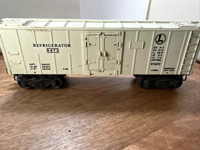 Postwar Lionel O Gauge Rust Free Refrigerator Car 6472