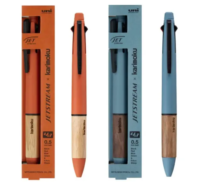 Mitsubishi Pencil JETSTREAM × karimoku 4&1 Multifunctional Pen Set of 2 New