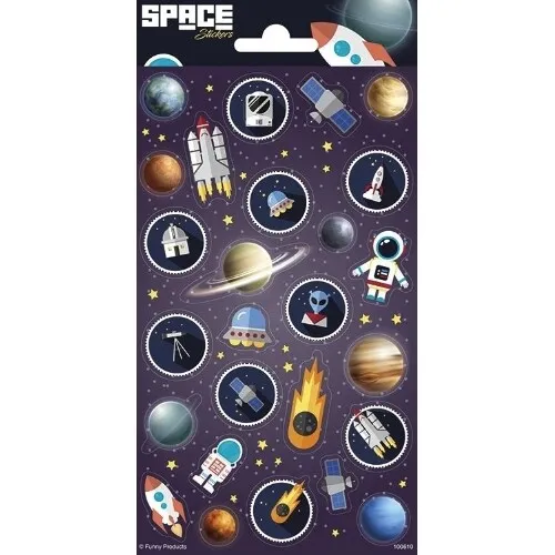 Funny Products aufkleberbogen Space junior paper 26 Stück